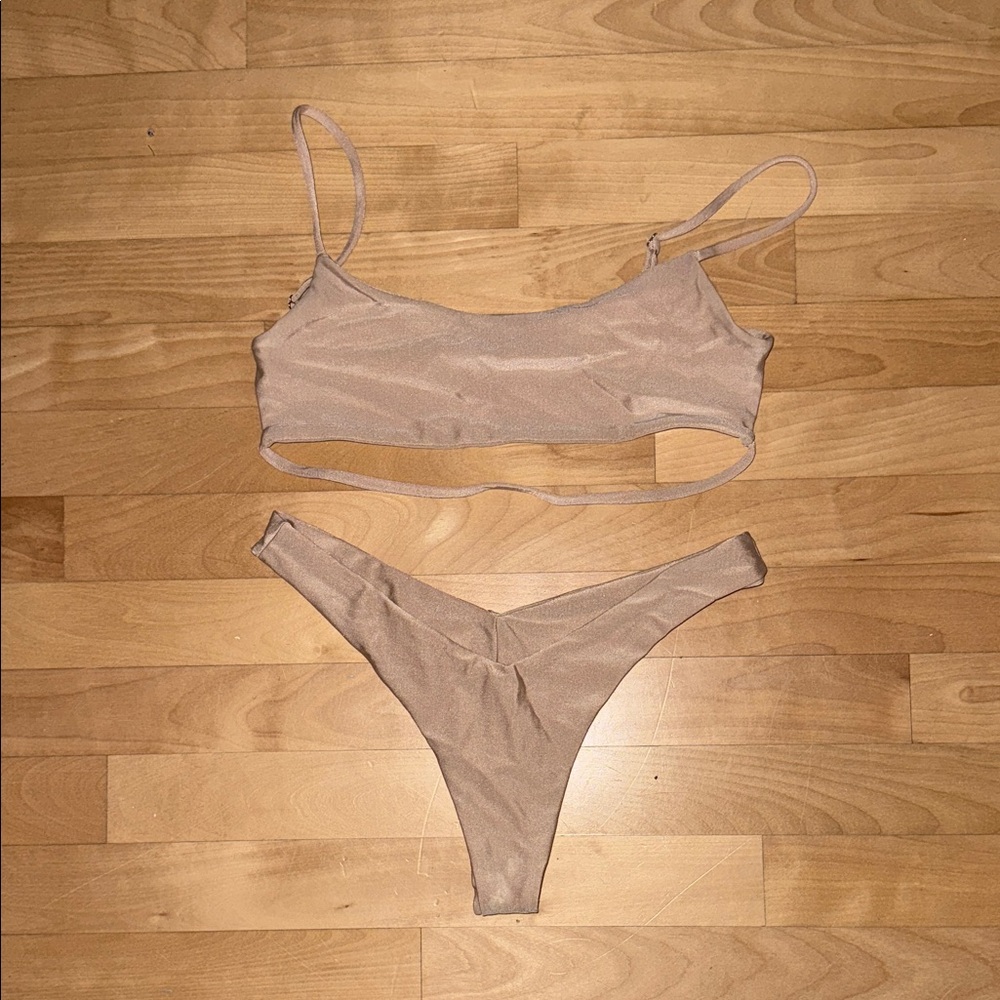 Lali + Layla beige-gold bikini set